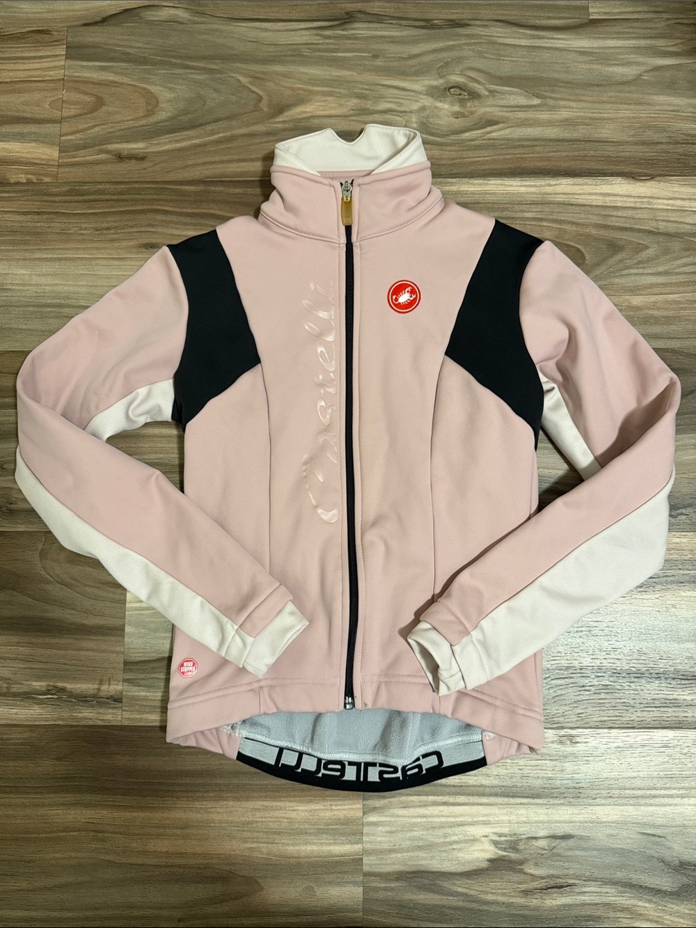 Castelli Magia Cycling Jacket Womens Sz. S Pink White Fleece Lined Performance